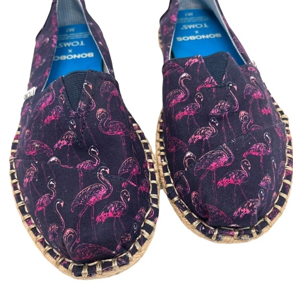 Bonobos x Toms Limited Edition Pink Flamingos Slip On Canvas Espadrilles - Picture 4 of 13